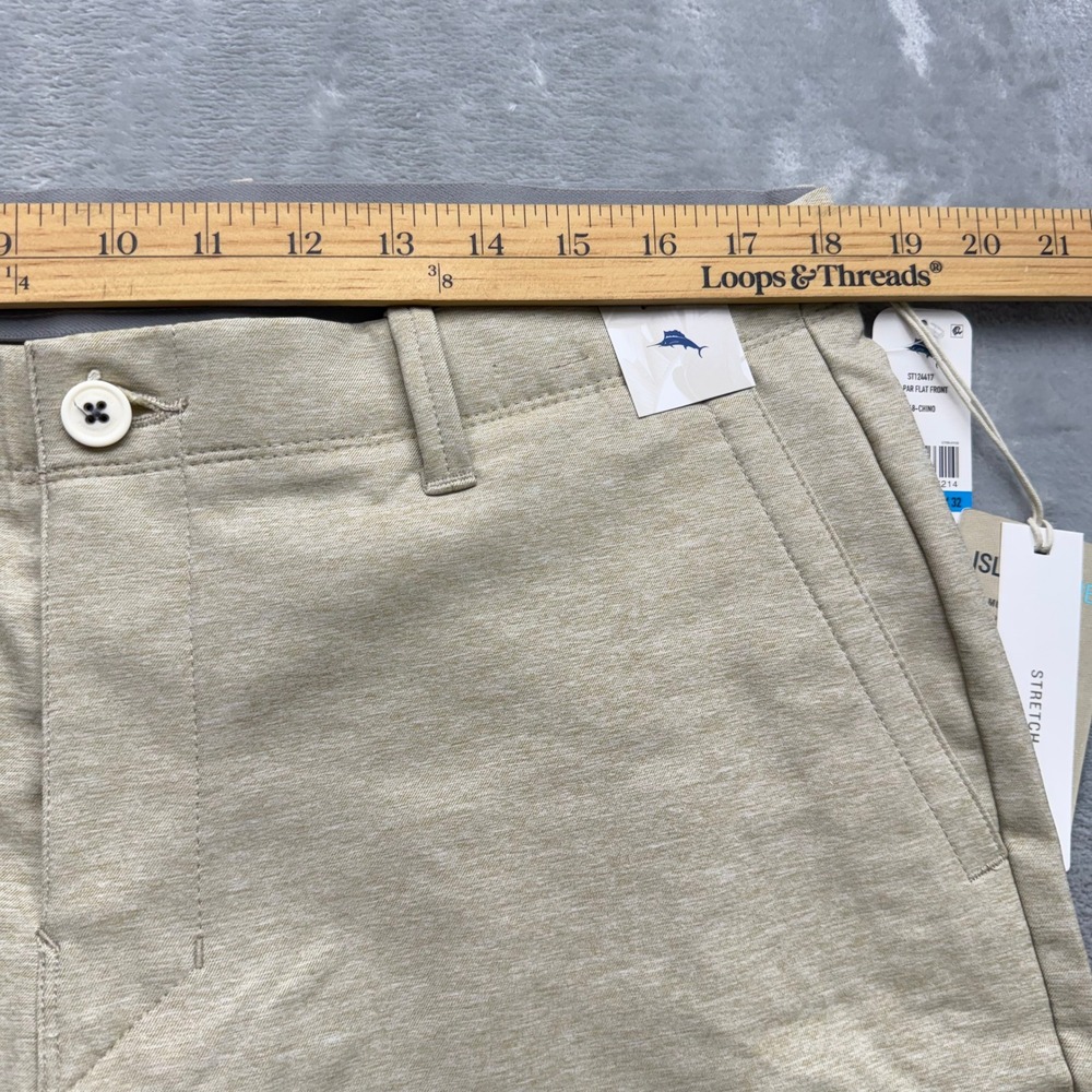 New Tommy Bahama IslandZone Pants Mens 36x32 Tan Stretch On Par Golf Chino UPF - Picture 11 of 15